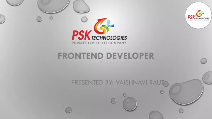 frontend developer presented by vaishnavi raut