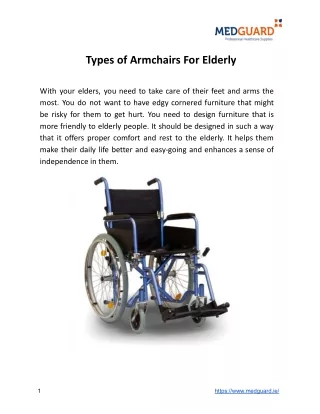 Types of Armchairs For Elderly
