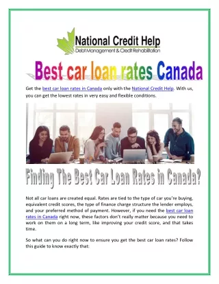 Best car loan rates Canada