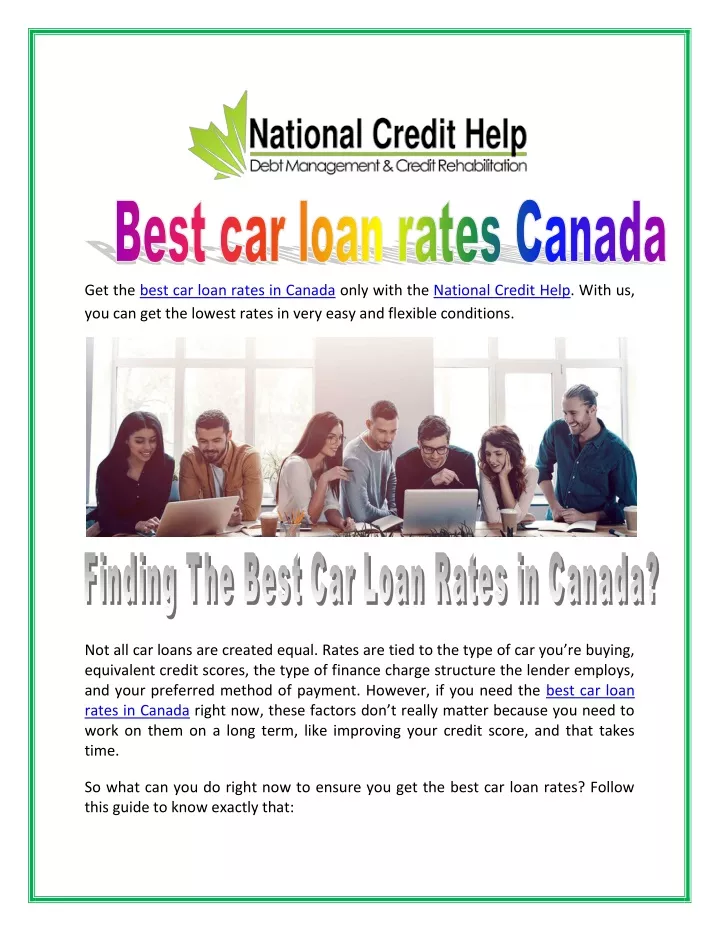 get the best car loan rates in canada only with