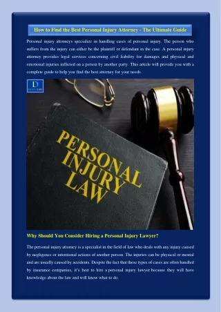 How to Find the Best Personal Injury Attorney - The Ultimate Guide