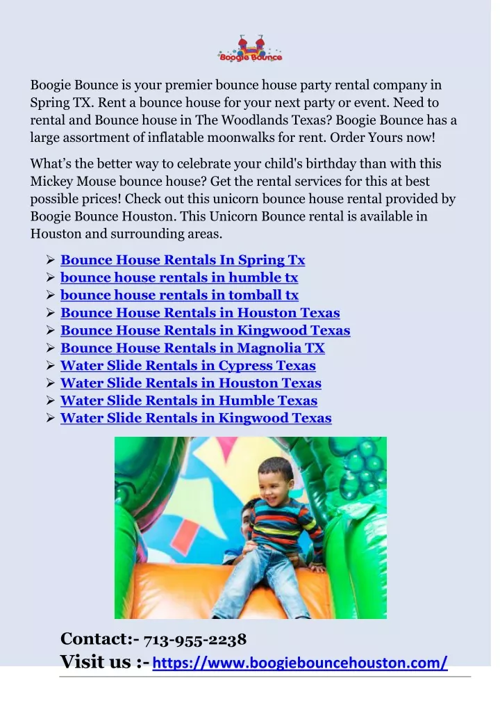 boogie bounce is your premier bounce house party