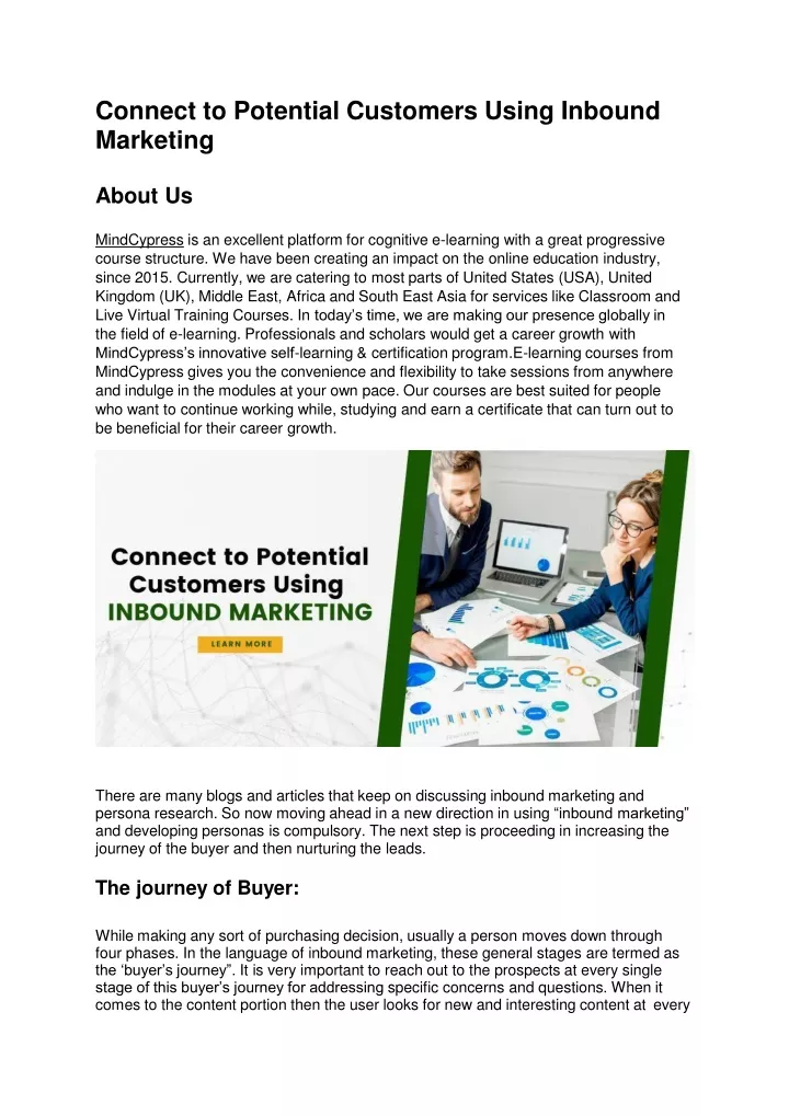 connect to potential customers using inbound