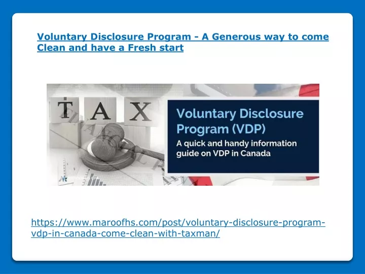 voluntary disclosure program a generous
