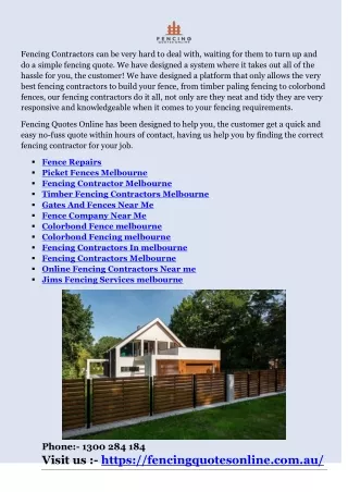 fencing contractors can be very hard to deal with