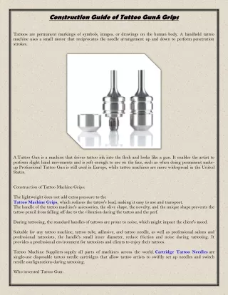 Construction Guide of Tattoo Gun& Grips