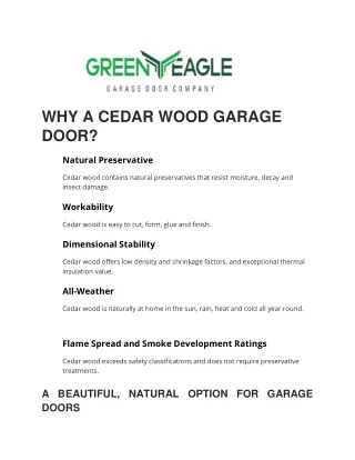 why a cedar wood garage door