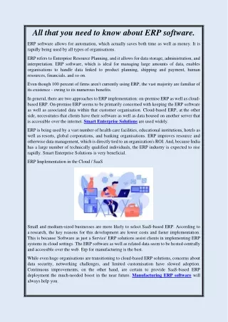 All that you need to know about ERP software