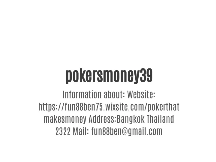 pokersmoney39 information about website https