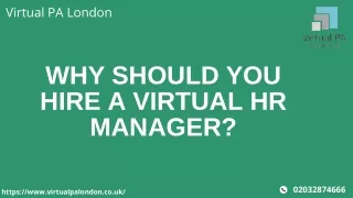 Hire a Virtual HR Manager for your Business.