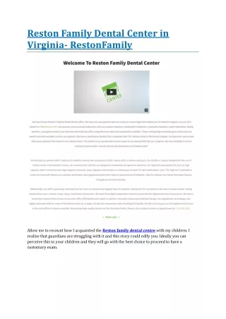 reston family dental center in virginia