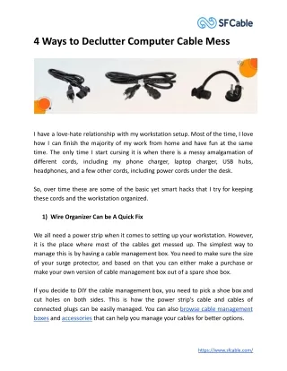 4 ways to declutter computer cable mess