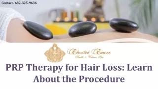 PRP Therapy for Hair Loss Learn About the Procedure