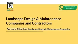 Landscape Design & Maintenance Companies and Contractors