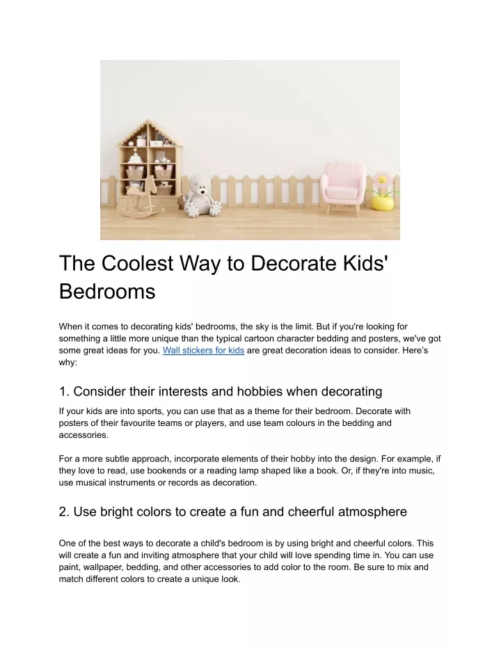 the coolest way to decorate kids bedrooms