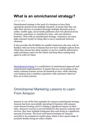 what is an omnichannel strategy