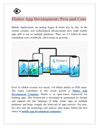 flutter app development pros and cons mobile