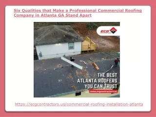 Six Qualities that Make a Commercial Roofing Company in Atlanta GA