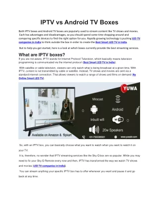 IPTV vs Android TV Boxes