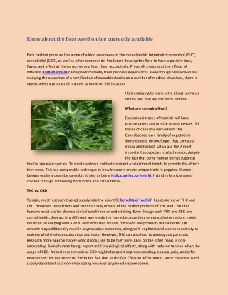 know about the best weed online currently