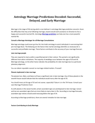 Marriage Prediction