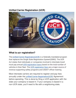 unified carrier registration ucr