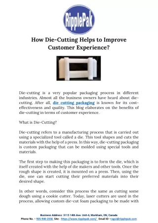 How Die-Cutting Helps to Improve Customer Experience