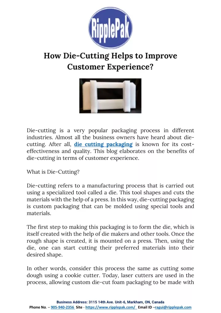 how die cutting helps to improve customer