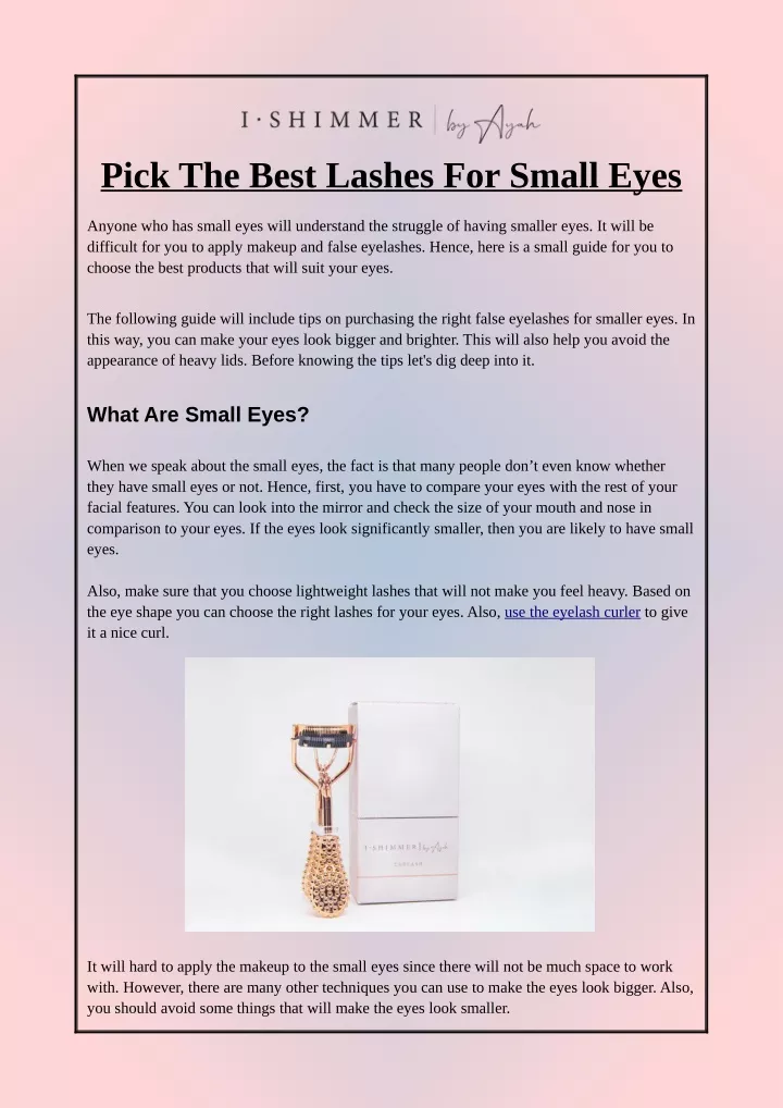 pick the best lashes for small eyes