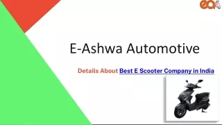 Details about best e scooter company in India