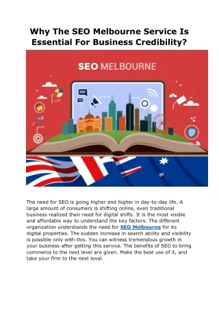 Why The SEO Melbourne Service Is Essential For Business Credibility