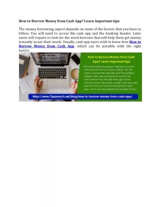 how to borrow money from cash app learn important