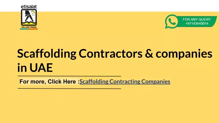 scaffolding contractors companies in uae