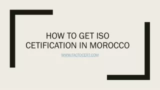 How to get ISO Certification in Morocco