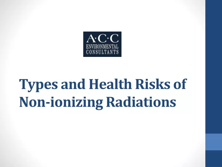 types and health risks of non ionizing radiations