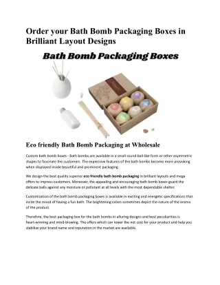 Order your Bath Bomb Packaging Boxes in Brilliant Layout Designs with Mega offers