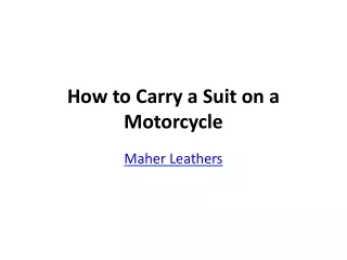 how to carry suit