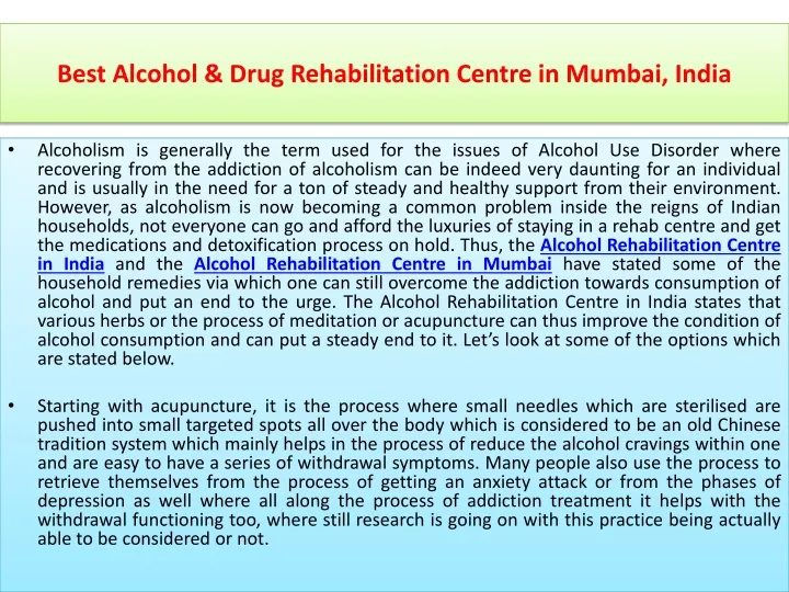 best alcohol drug rehabilitation centre in mumbai india