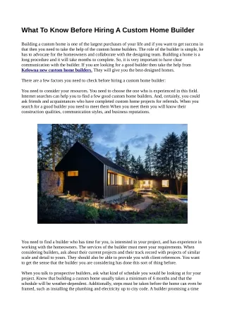 what to know before hiring a custom home builder