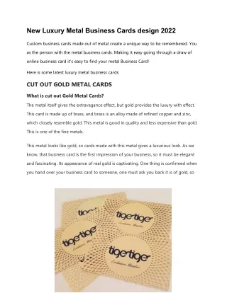 New Luxury Metal Business Cards design 2022