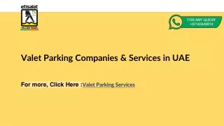 Valet Parking Companies & Services in UAE
