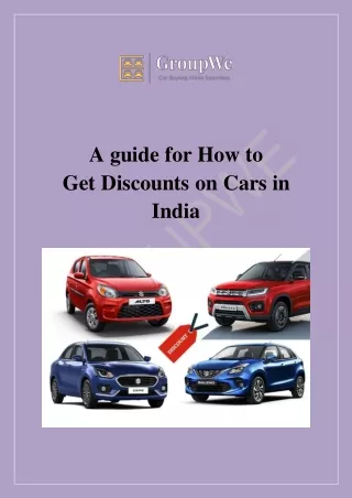 A guide for How to Get Discounts on Cars in India