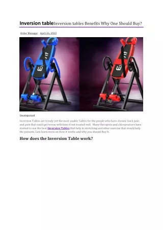 Inversion tables Benefits Why One Should Buy