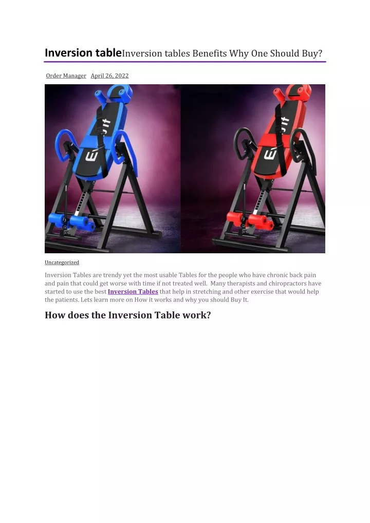 inversion table inversion tables benefits