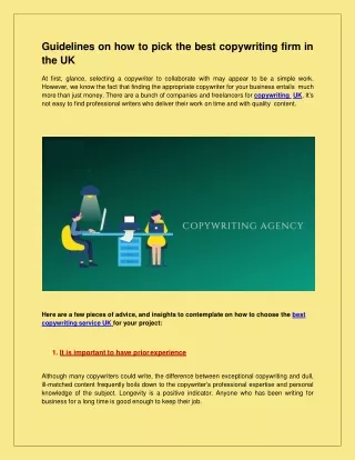 guidelines on how to pick the best copywriting