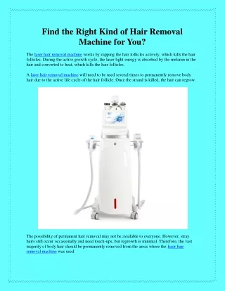 Find Hair Removal Machine for You at bestbeautyequipment.com