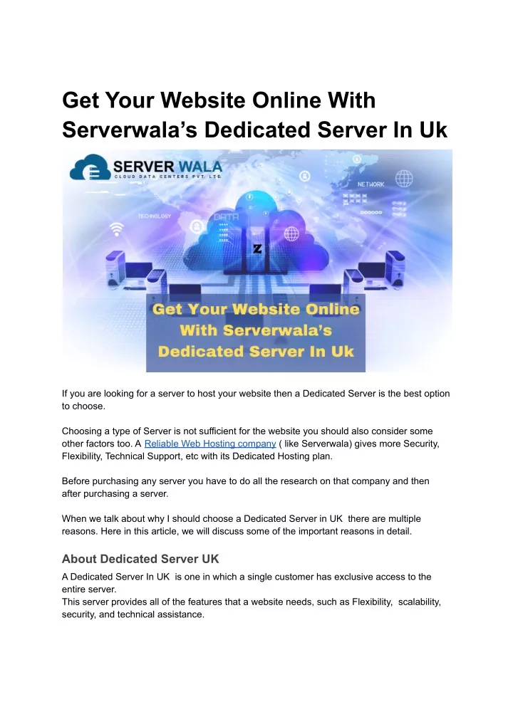 get your website online with serverwala