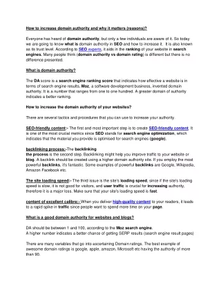 how to increase domain authority