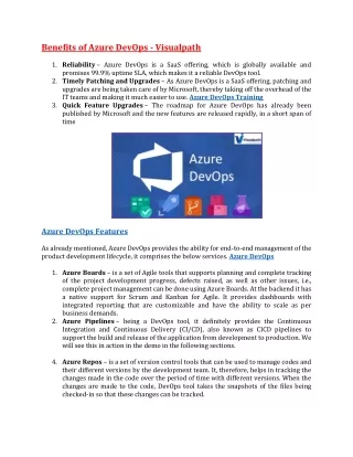 benefits of azure devops visualpath