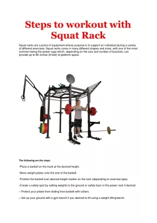 Steps to workout with Squat Rack-converted